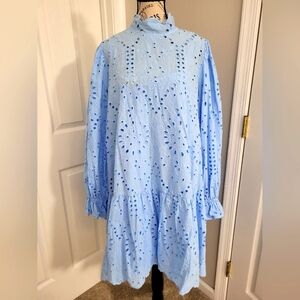 Powder Blue Eyelet Dress